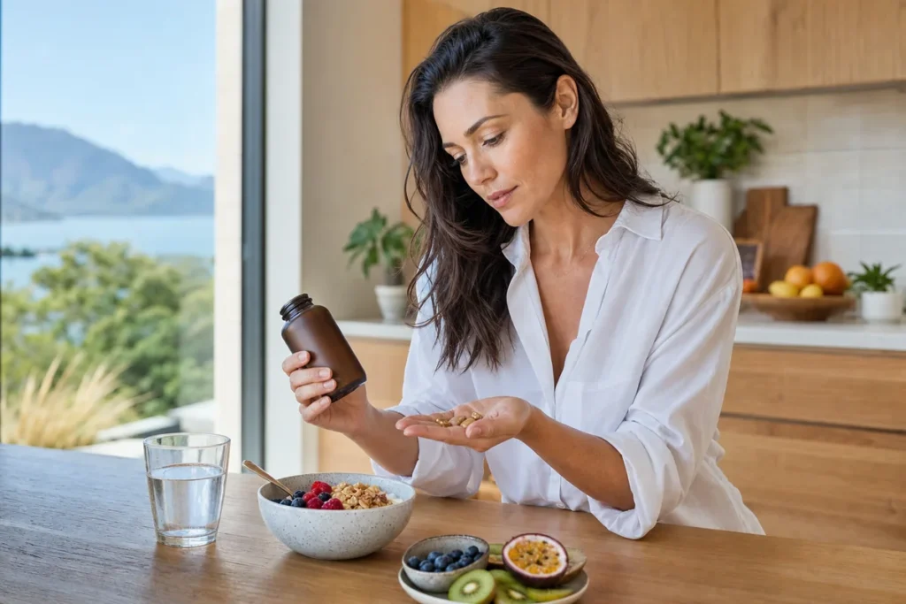 Women's multivitamin tablets and bottle, from the ThrivingKiwi NZ best women's multivitamin guide.