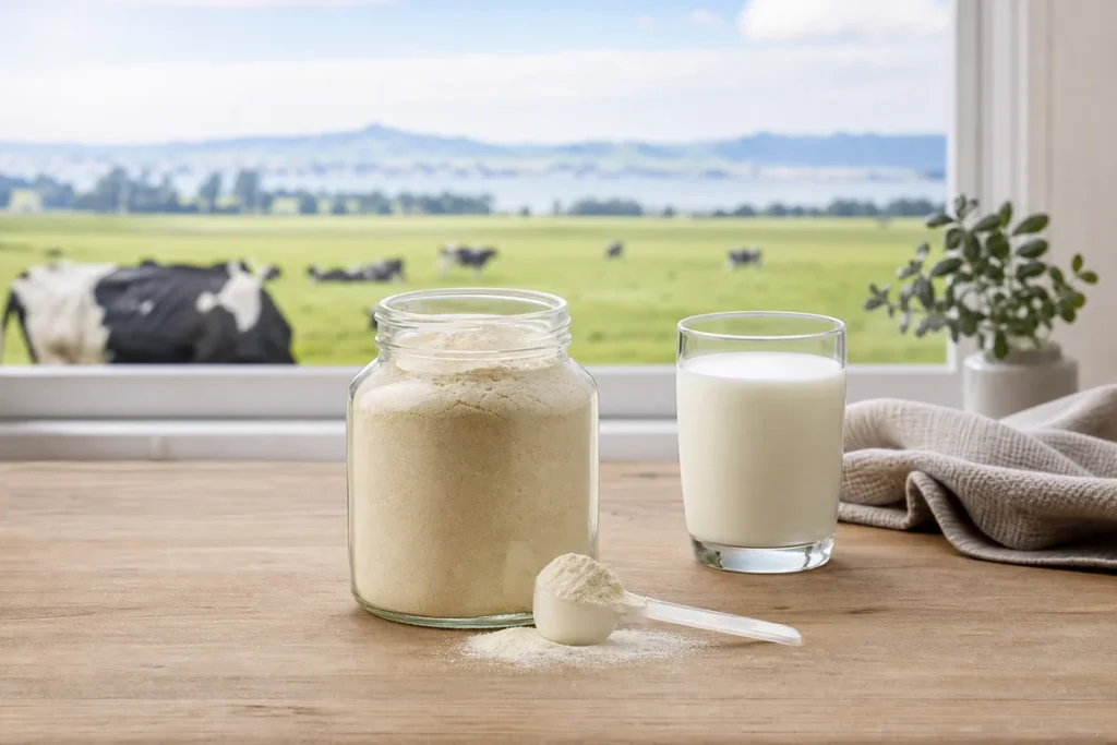 Bovine colostrum powder supplement, from the ThrivingKiwi New Zealand colostrum honest guide.